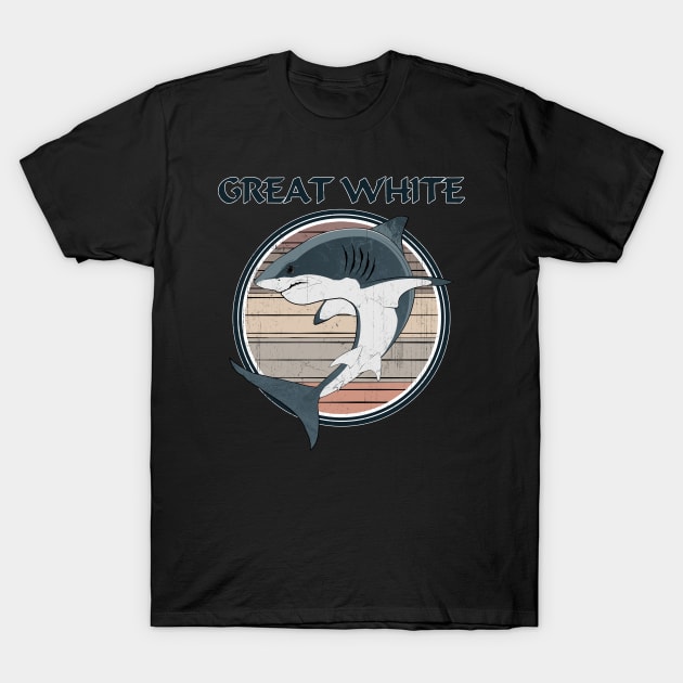 Great white Shark Vintage Logo T-Shirt by NicGrayTees